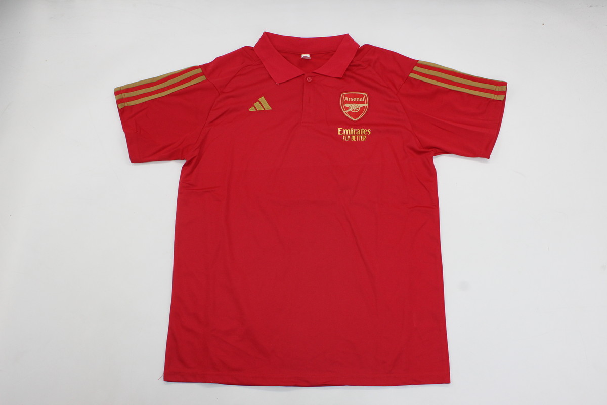 AAA Quality Arsenal 23/24 Red/Golden Polo Shirts